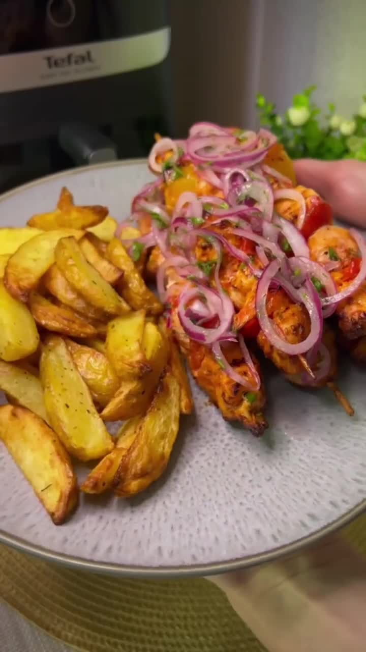 Куриные шашлычки с картофелем